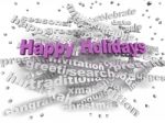 3d Image Happy Holidays Word Cloud Concept Stock Photo