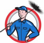 Chimney Sweeper Cleaner Worker Retro Stock Photo