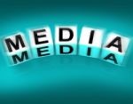 Media Blocks Displays Radio Tv Newspapers And Multimedia Stock Photo