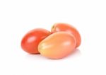 Cherry Tomatoes Isolated On The White Background Stock Photo