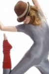 Dancing Woman With Hat Stock Photo