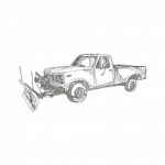 Snow Plow Truck Doodle Art Stock Photo