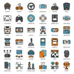 Game Technology Filled Outline Icon Stock Photo