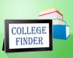 College Finder Means Search For And Books Stock Photo
