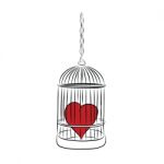 Cage With Red Heart Stock Photo
