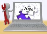 Jobs Puzzle Shows Employment Guidance 3d Rendering Stock Photo