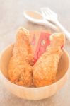 Fast Food With Fried Chicken In A Bowl Stock Photo