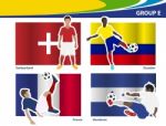 Soccer Football Players With Brazil 2014 Group E Stock Photo