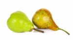 Green And Brown Pear Isolated Stock Photo