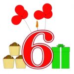 Number Six Candle Means Festive Occasion Or Decorated Celebratio Stock Photo