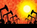 Oil Wells Means Industrial Nonrenewable And Extract Stock Photo