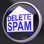 Delete Spam Shows Unwanted Undesired Trash Mail Stock Photo