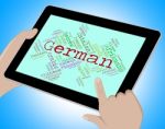 German Language Means Wordcloud Translate And Vocabulary Stock Photo