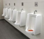 Clean White Urinals Stock Photo