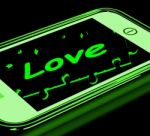 Love On Smartphone Showing Romantic Text Messages Stock Photo