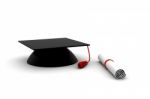 Graduation Cap Diploma Stock Photo
