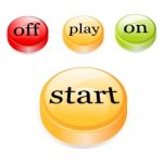Start button with off play on Stock Photo