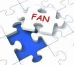 Fan Jigsaw Shows Follower Likes Or Internet Fans Stock Photo