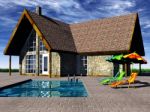 Modern House With Swimming Pool Stock Photo