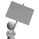 Character With Placard Allows Message Or Presentation Stock Photo
