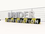 Under Construction And Fence Stock Photo