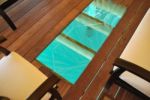 Bungalow Interior With A Floor Detail To Blue Ocean Stock Photo