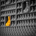Concept Of Golden Buddha Statue Stock Photo