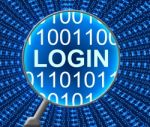 Online Login Indicates Web Site And Computing Stock Photo