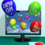 Balloons with 20 percent discount Stock Photo