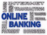 3d Imagen Online Banking  Issues Concept Word Cloud Background Stock Photo