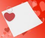 Heart Clip On Note Means Affection Note Or Love Message Stock Photo