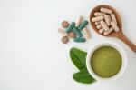 Herbal Medicine On White Background Stock Photo