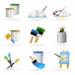Painting Icons Stock Photo