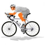 Basic Road Cyclist With Aerobar Spinning Stock Photo