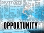 Opportunity Words Show Business Possibilities And Chances Stock Photo