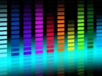 Colorful Soundwaves Background Shows Musical Songs And Dj
 Stock Photo