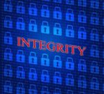 Integrity Data Represents Truthfulness Sincerity And Virtue Stock Photo