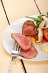 Beef Filet Mignon Grilled With Vegetables Stock Photo