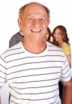 Old Man With Family Stock Photo