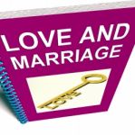 Love And Marriage Book Represents Keys And Advice For Couples Stock Photo