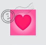 Happy Valentines Day Postage Stamp Stock Photo