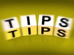 Tips Blocks Displays Hints Suggestions And Advice Stock Photo