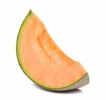 Slice Of Melon Isolated On White Background Stock Photo