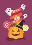 Trick Or Treat Halloween Poster Stock Photo