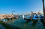 Venice Italy Pittoresque View Of Gondolas Stock Photo