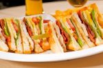 Triple Decker Club Sandwich Stock Photo
