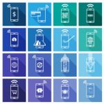 Set Of Mobile Payment Flat Design Icon Stock Photo