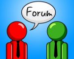 Online Forum Represents Social Media And Communication Stock Photo