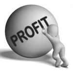 Profit Uphill Character Shows Cash Wealth Revenue Stock Photo
