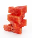 Stack Of Sliced Watermelon Stock Photo